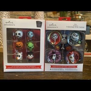 Hallmark Nightmare Before Christmas Ornaments Set 2 Pack Miniature NIB